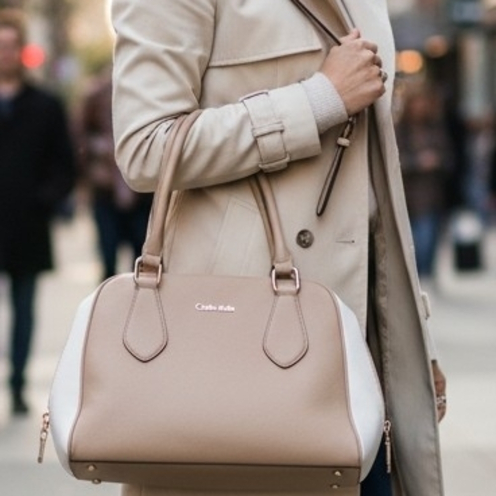 Calvin Klein Tan and White Women's Bag